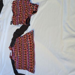 One piece bathing suit with matching rash guard